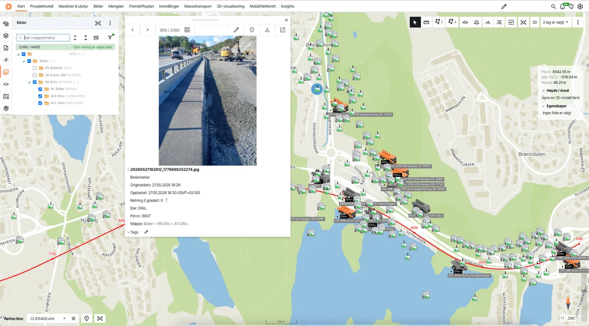 Infrakit visualises project progress in map with data from Ditio