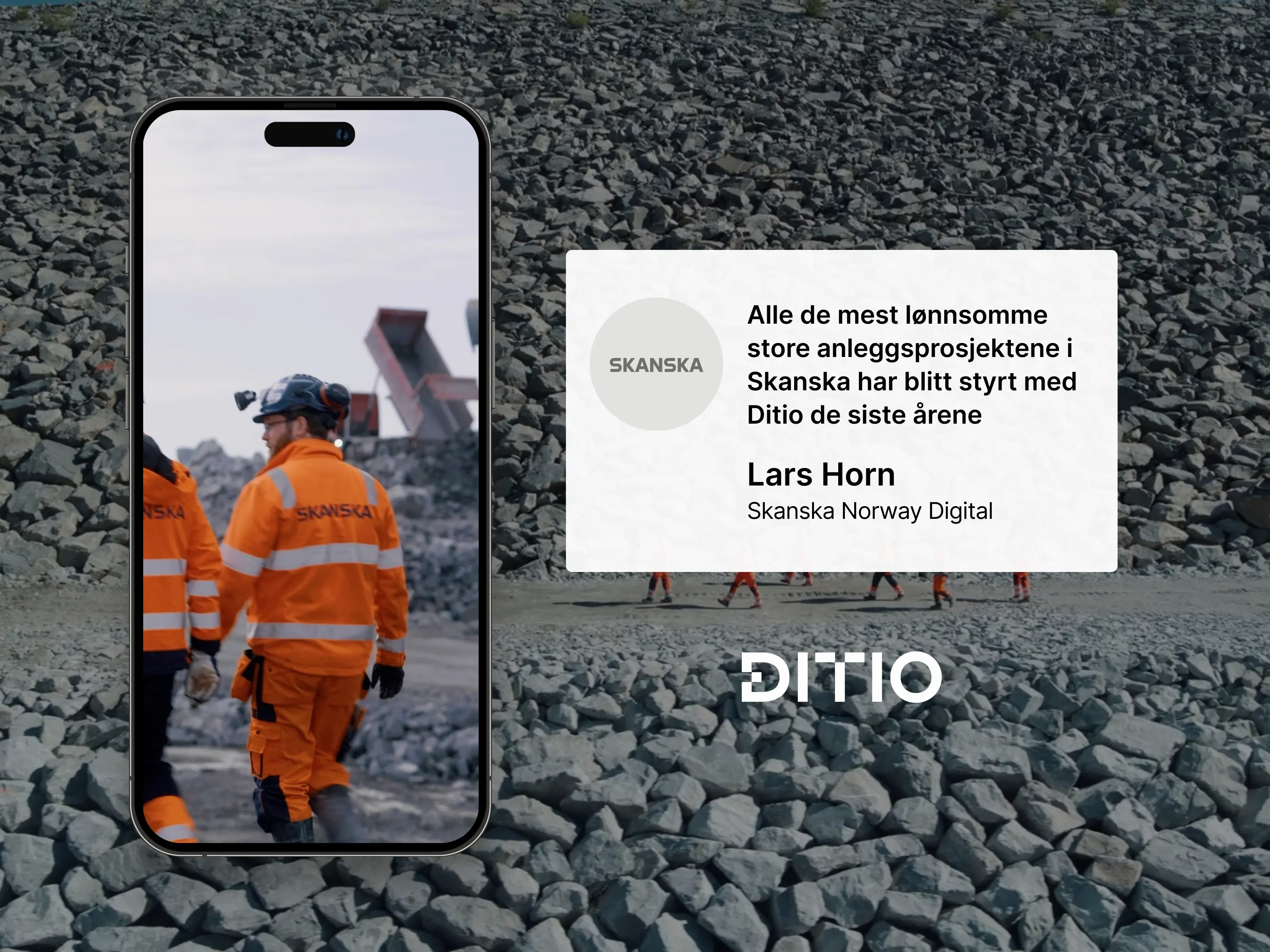 Ditio has proven increased profitability in complex construction projects over time