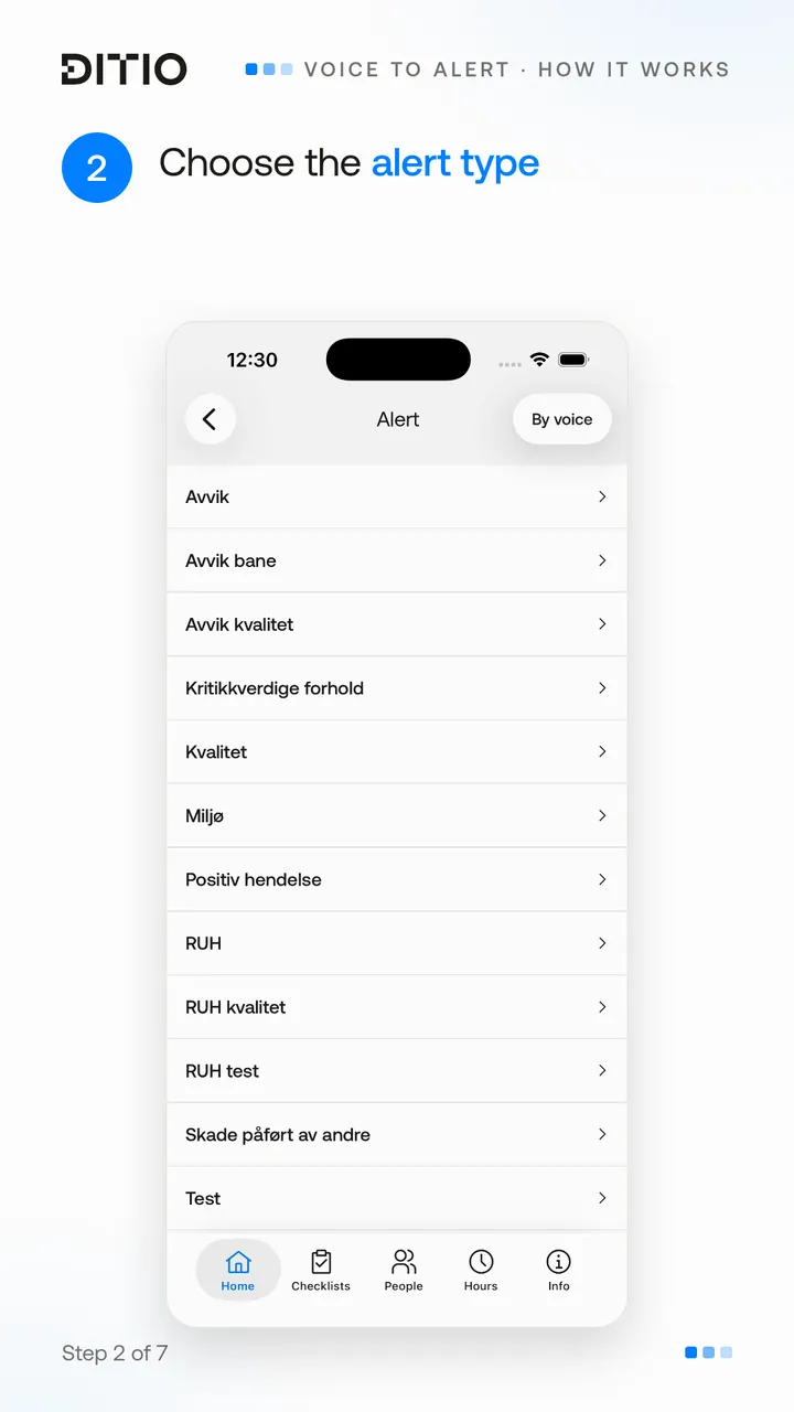 Voice to Alert – describe the incident with your voice (step 2)