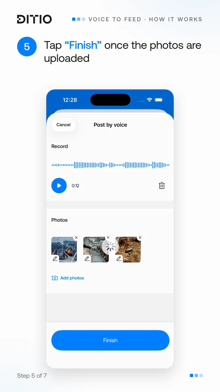 Voice to Feed – read through and edit the text (step 5)